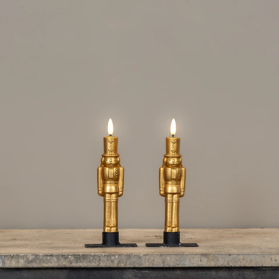 Gold Nutcracker 7.5” Taper Candles