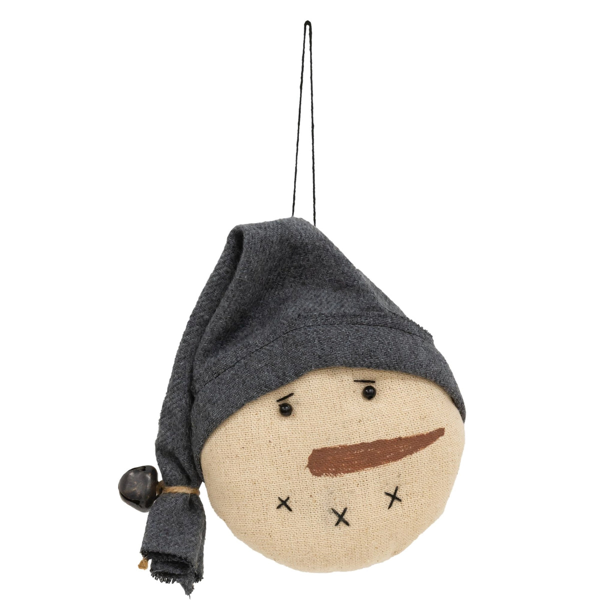 Gray Snowman Head Ornament