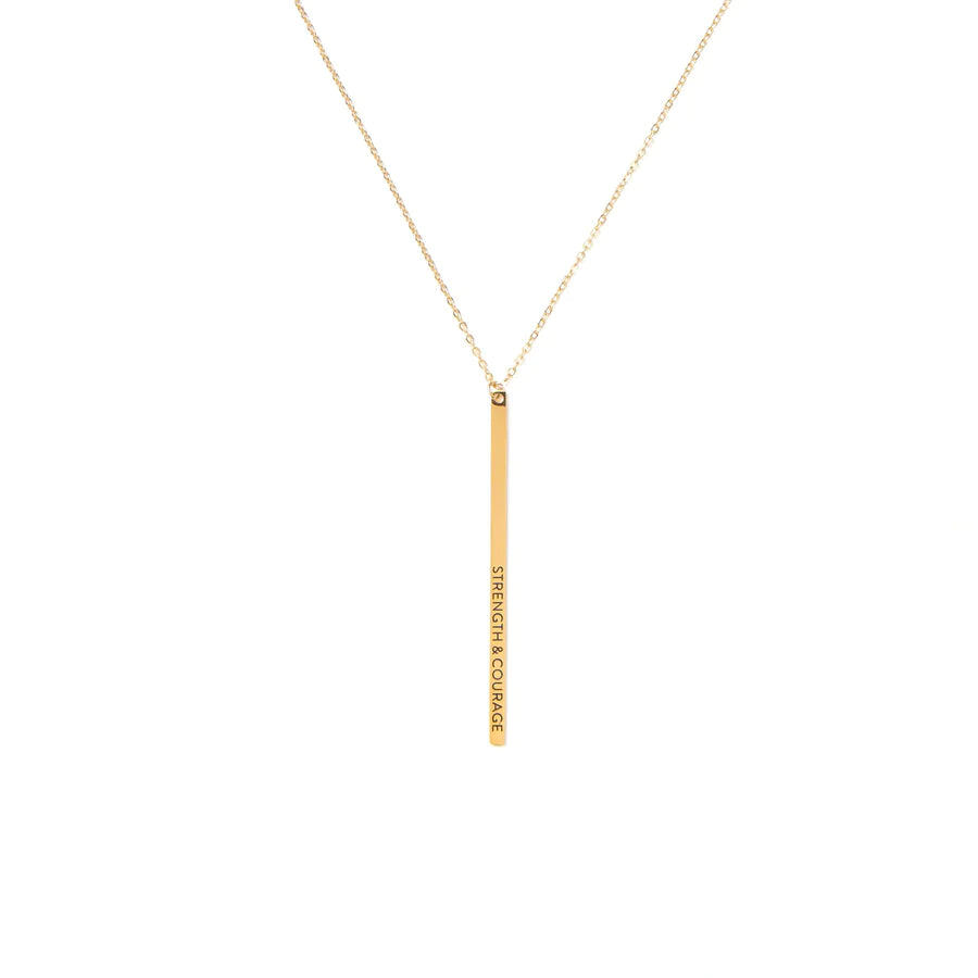 Strength & Courage Minimal Bar Necklace