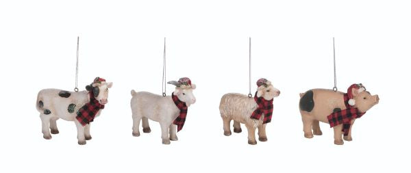 Christmas Farm Animal Ornament - 4 Styles