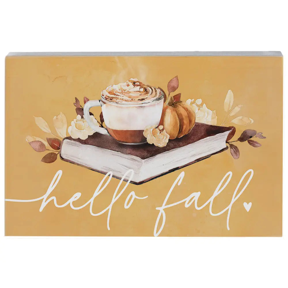 Hello Fall Wood Block Sign