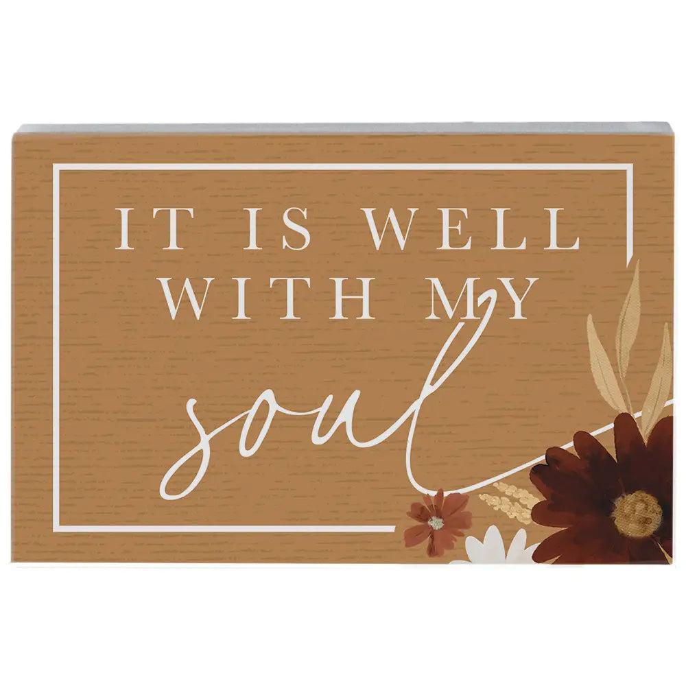 It is Well Floral Wood Block Sign