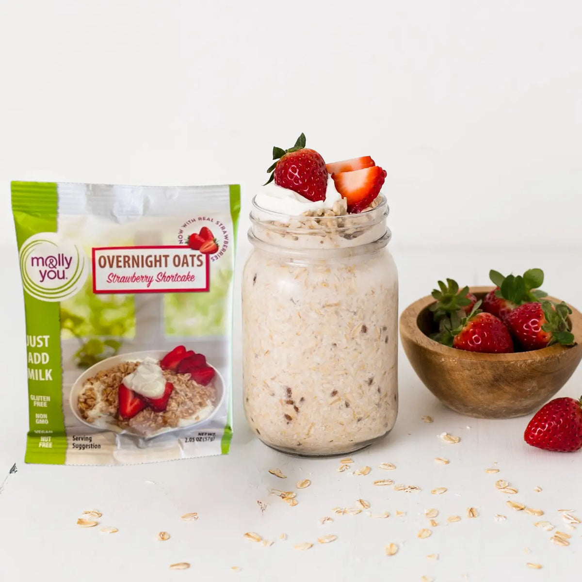 Strawberry Shortcake Overnight Oats