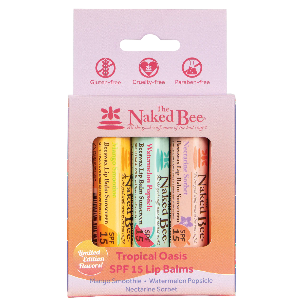 Naked Bee Tropical Oasis Lip Balm Trio