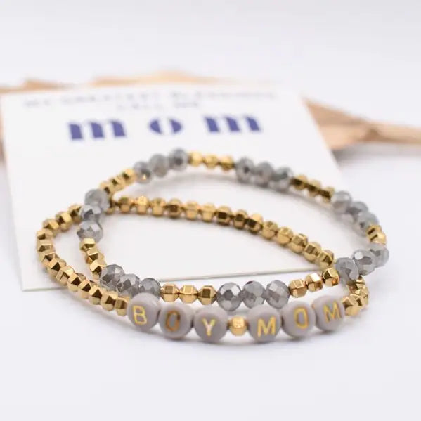 Boy Mom Stretch Bracelet Set
