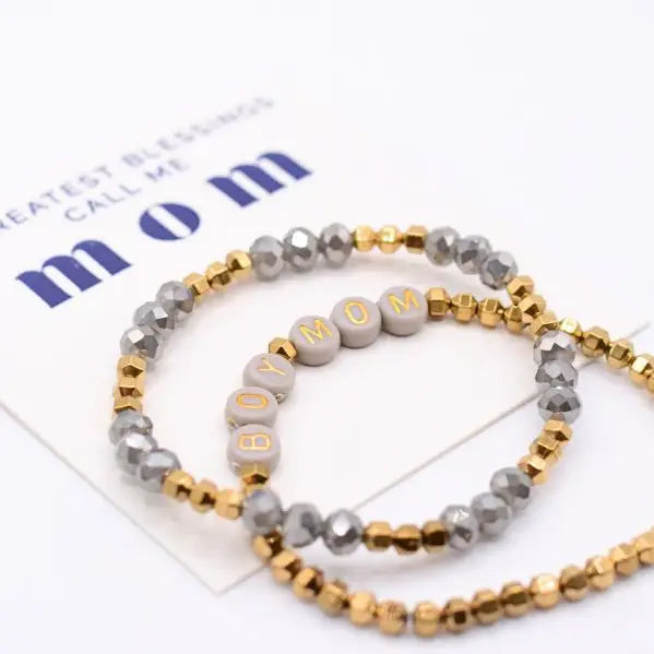 Boy Mom Stretch Bracelet Set