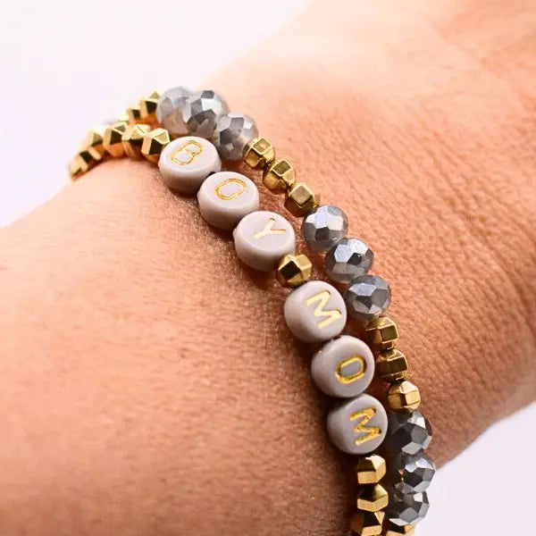 Boy Mom Stretch Bracelet Set