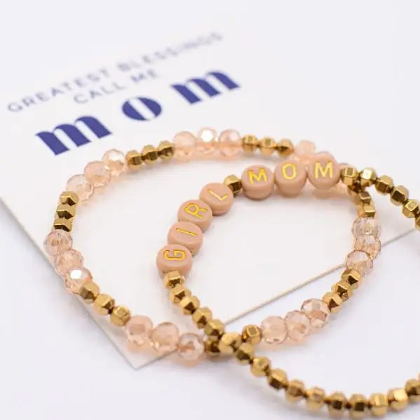 Girl Mom Stretch Bracelet Set