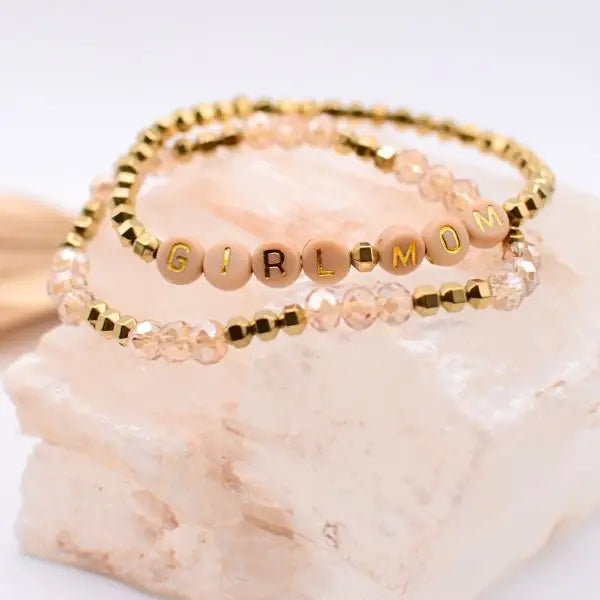 Girl Mom Stretch Bracelet Set