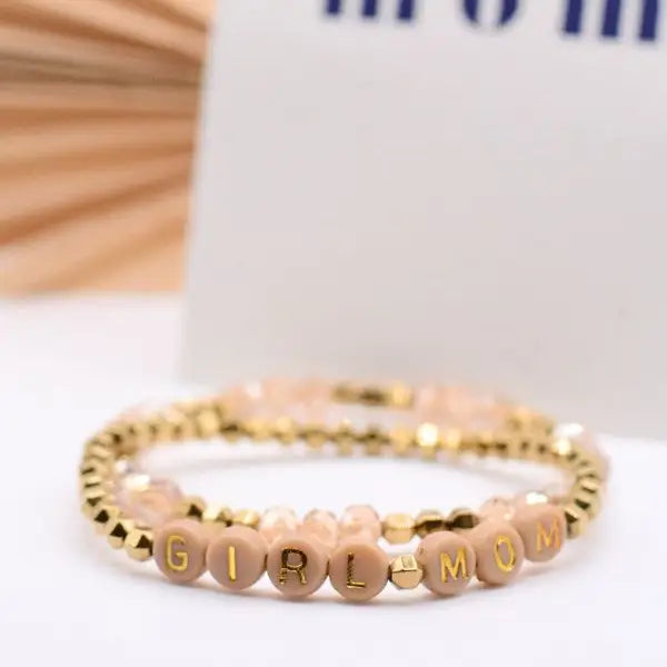 Girl Mom Stretch Bracelet Set