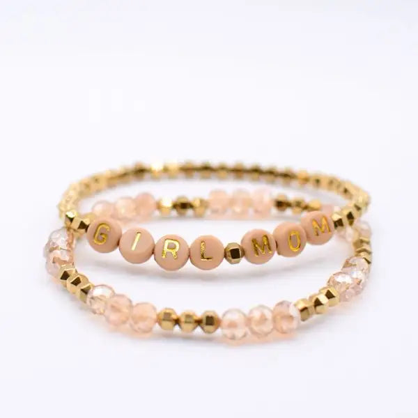 Girl Mom Stretch Bracelet Set
