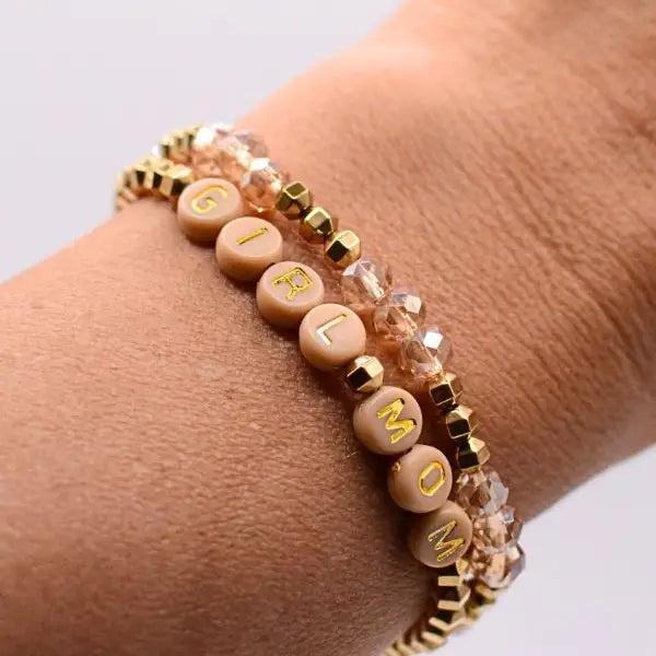 Girl Mom Stretch Bracelet Set