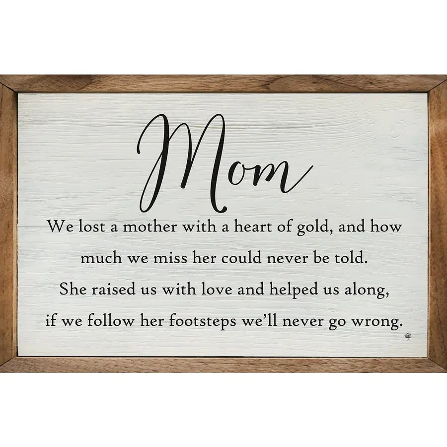 Memorial for Mom Framed Sign