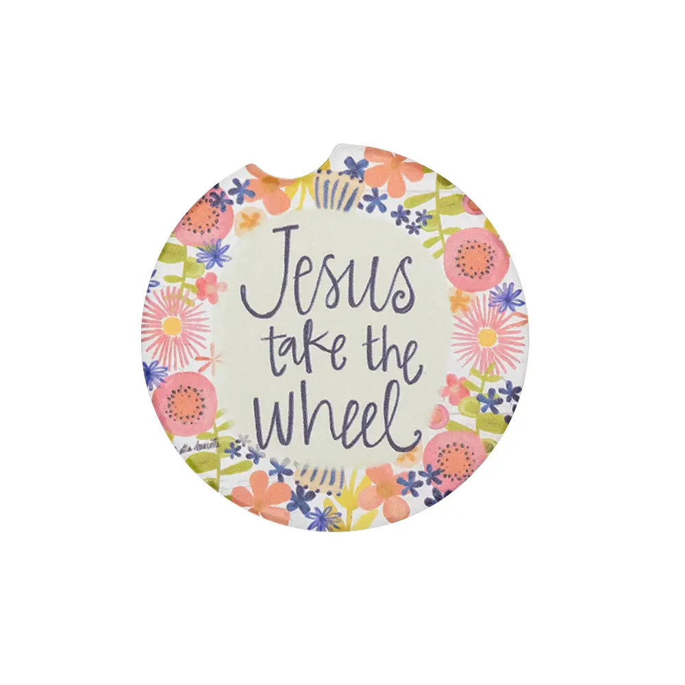Jesus Take the Wheel Car Coaster