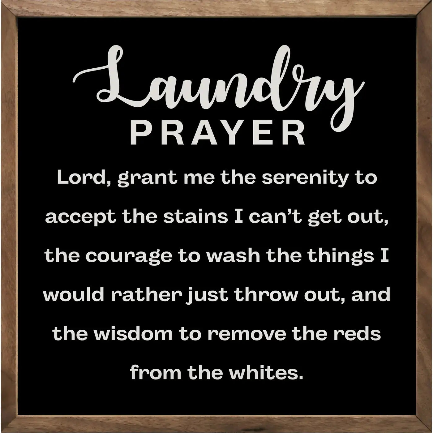 Laundry Prayer Framed Sign - Black