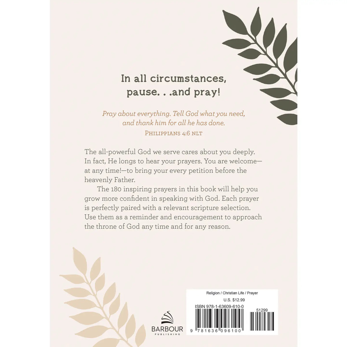 Pause and Pray : 180 Encouraging Devotional Prayers for Women