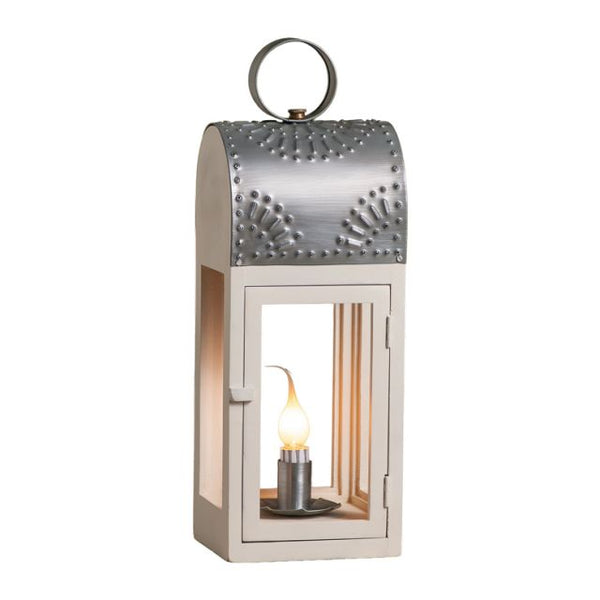 Wooden Lakeview Lantern - White - the olde farmstead