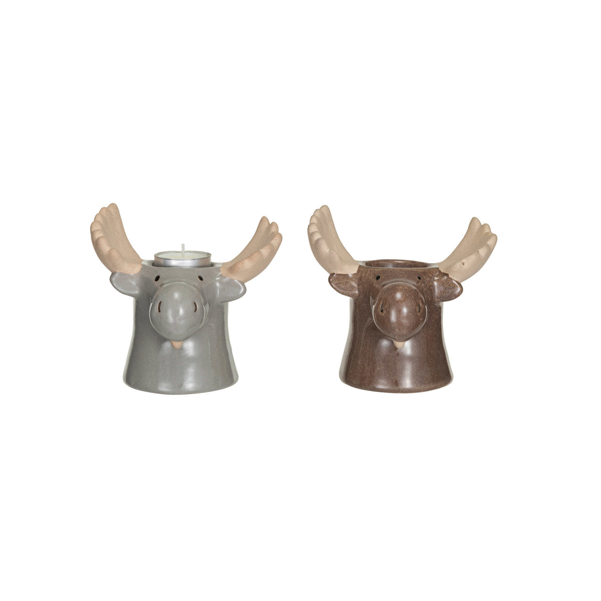 Stoneware Moose Tealight Holder - 2 Styles