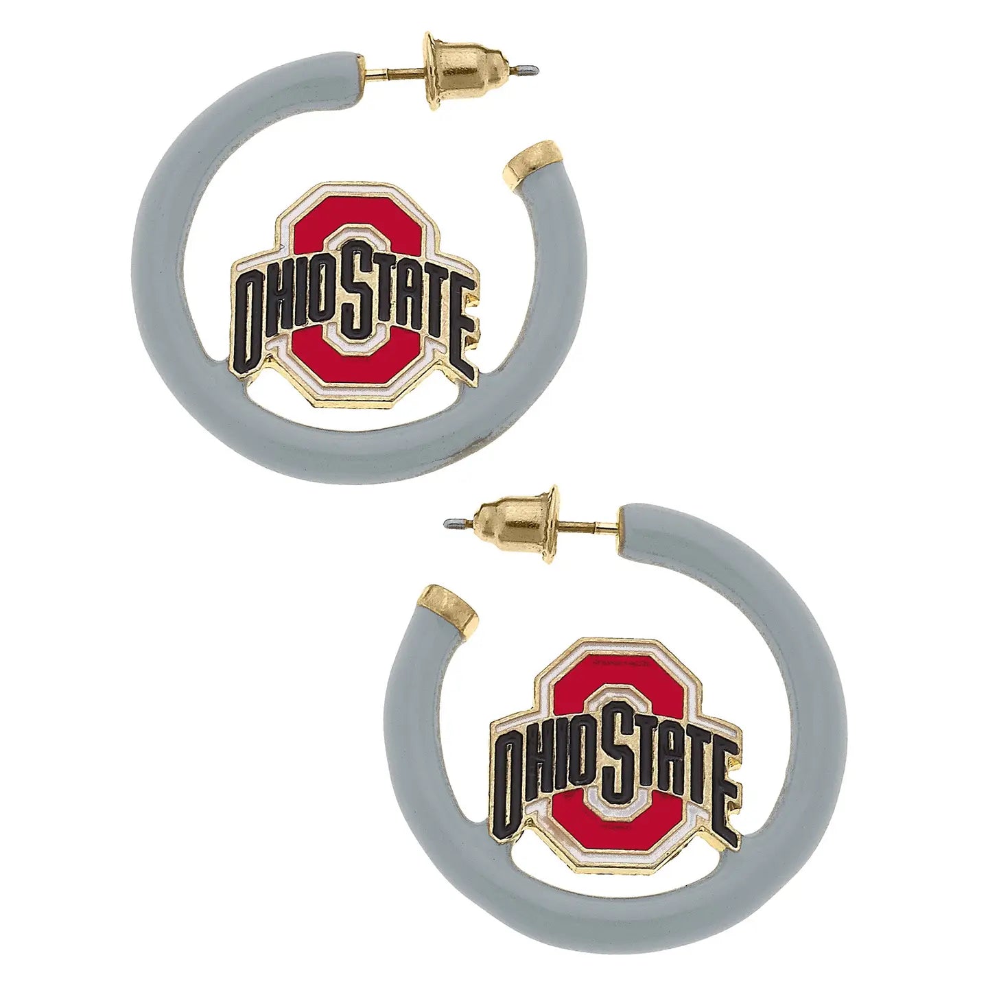 Ohio State Buckeyes Logo Hoop Earrings