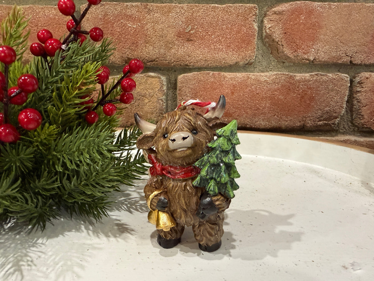 Holiday Highland Cow Ornament - 3 Styles