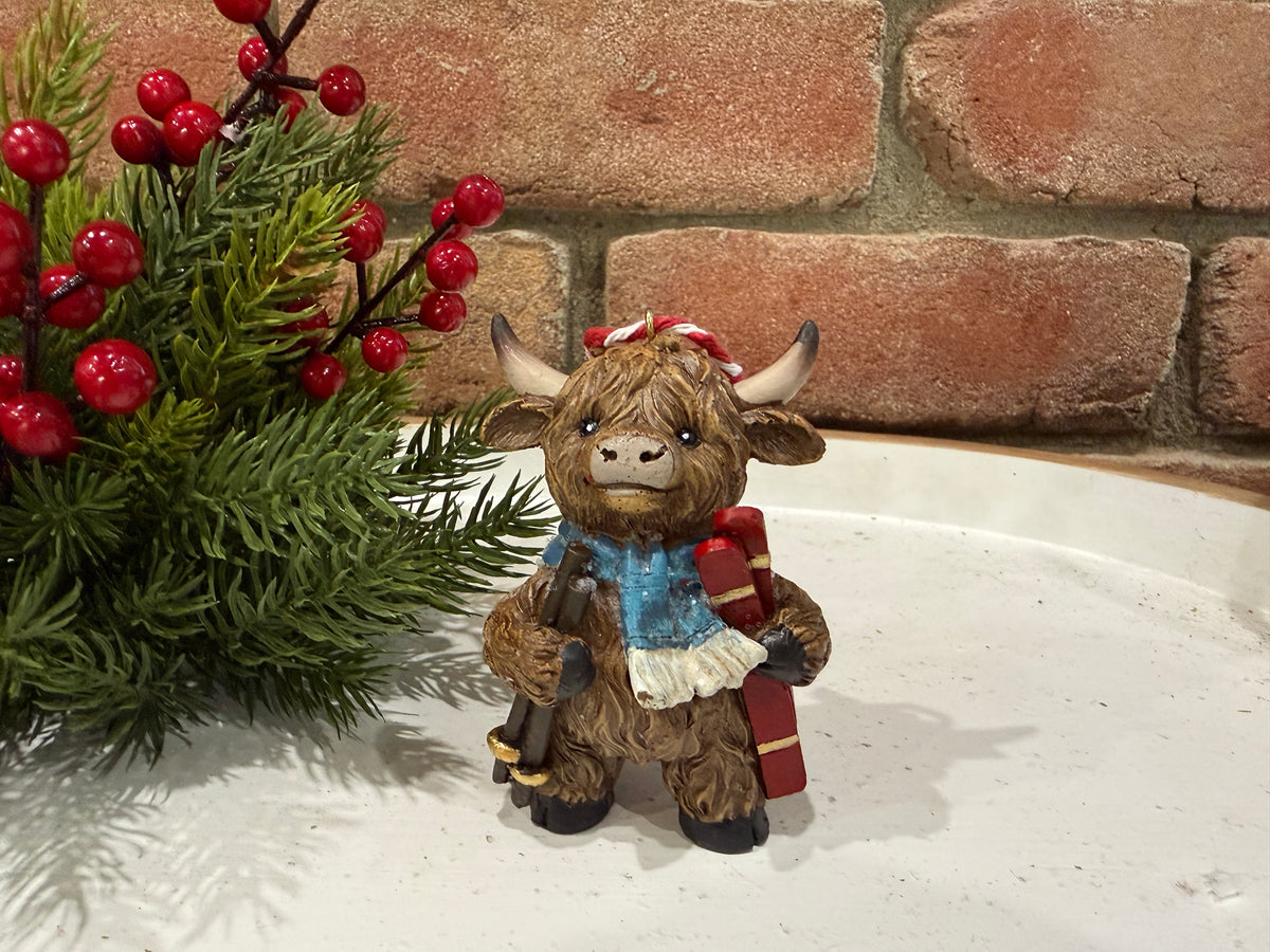 Holiday Highland Cow Ornament - 3 Styles