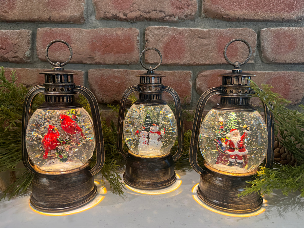 Spinning Water Globe Holiday Lantern - 3 Styles