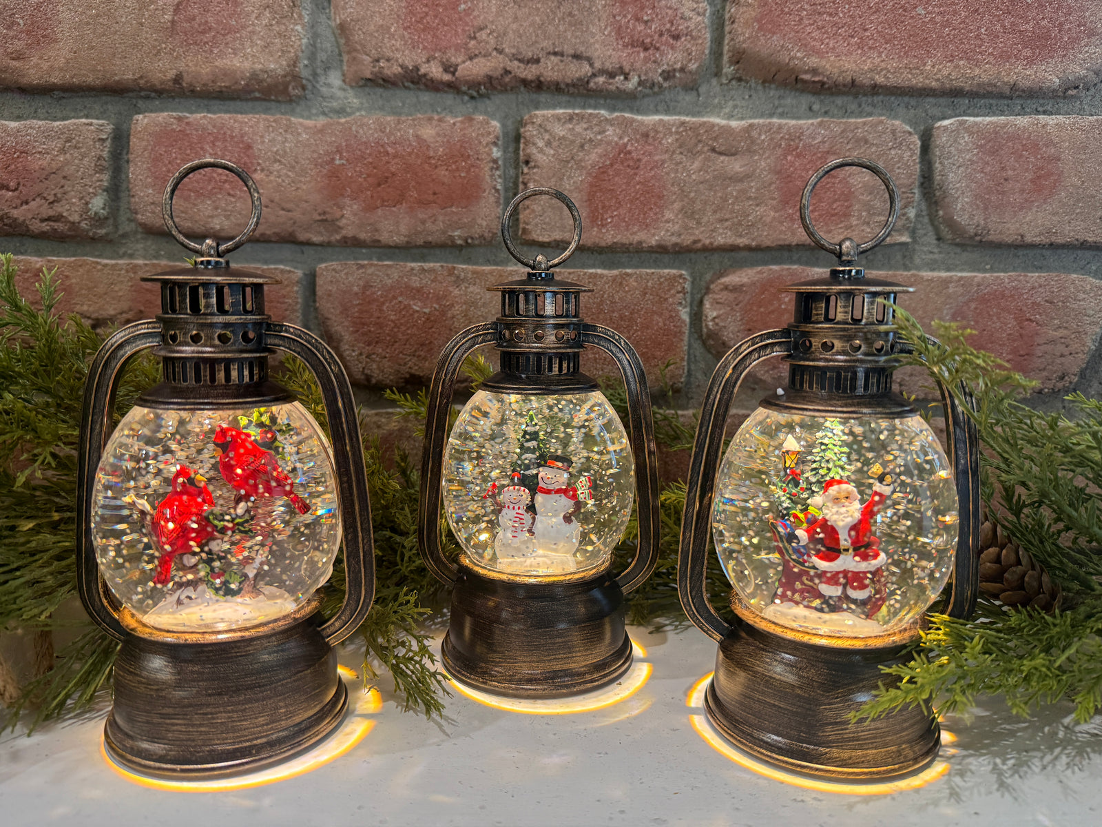 Spinning Water Globe Holiday Lantern - 3 Styles