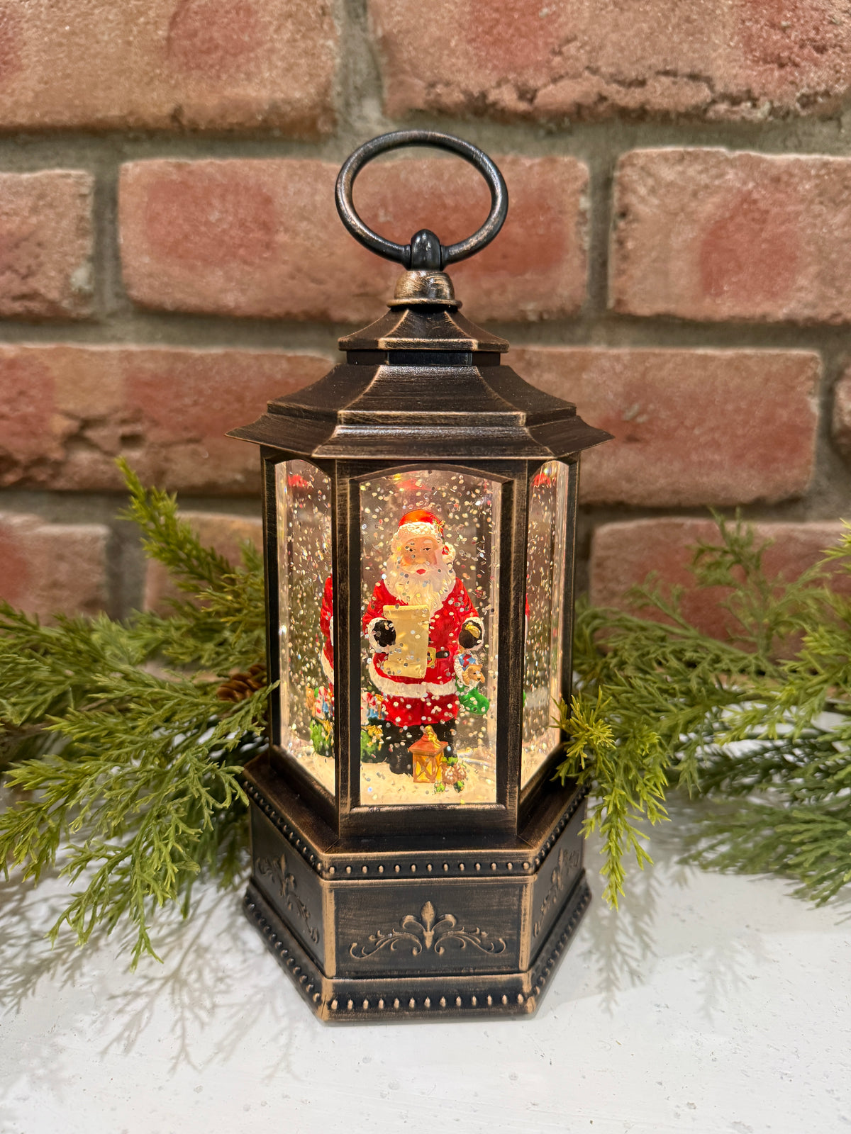 Spinning Water Globe Holiday Lantern - 2 Styles