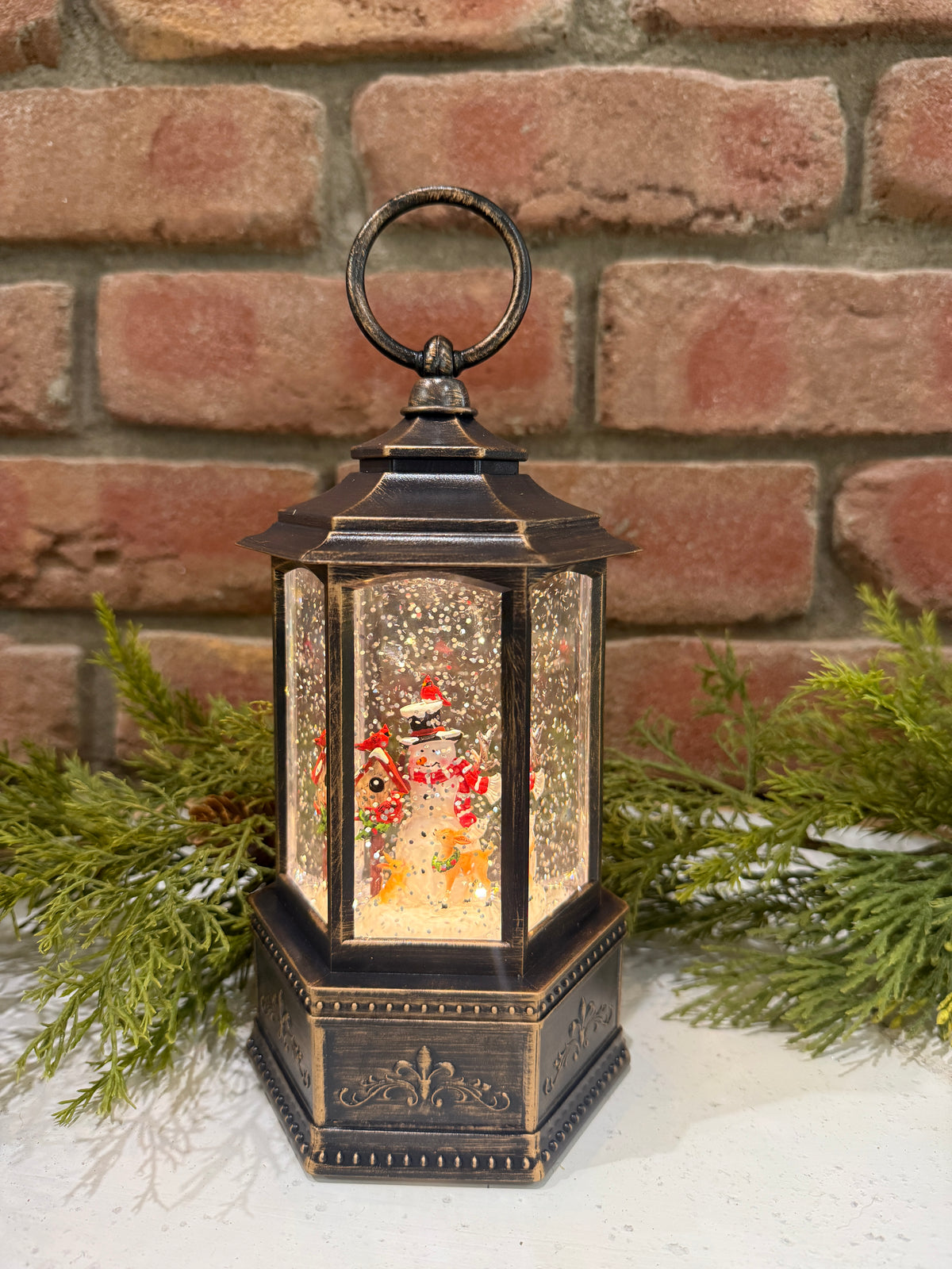 Spinning Water Globe Holiday Lantern - 2 Styles