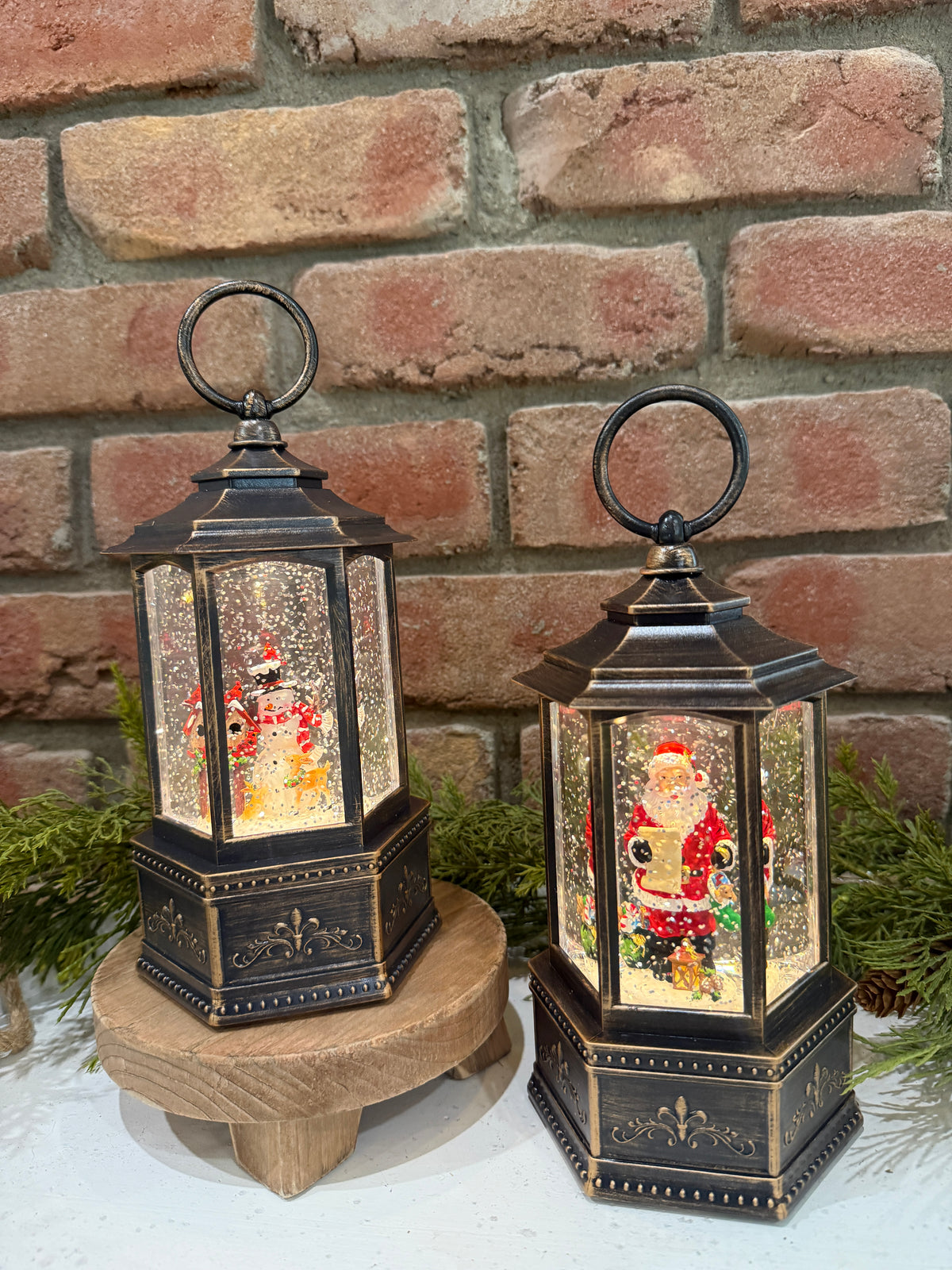 Spinning Water Globe Holiday Lantern - 2 Styles