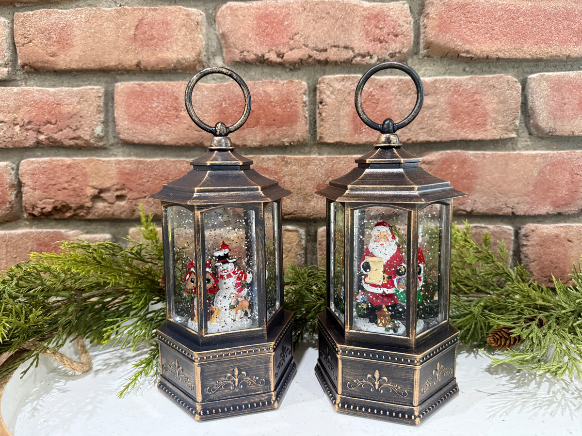 Spinning Water Globe Holiday Lantern - 2 Styles