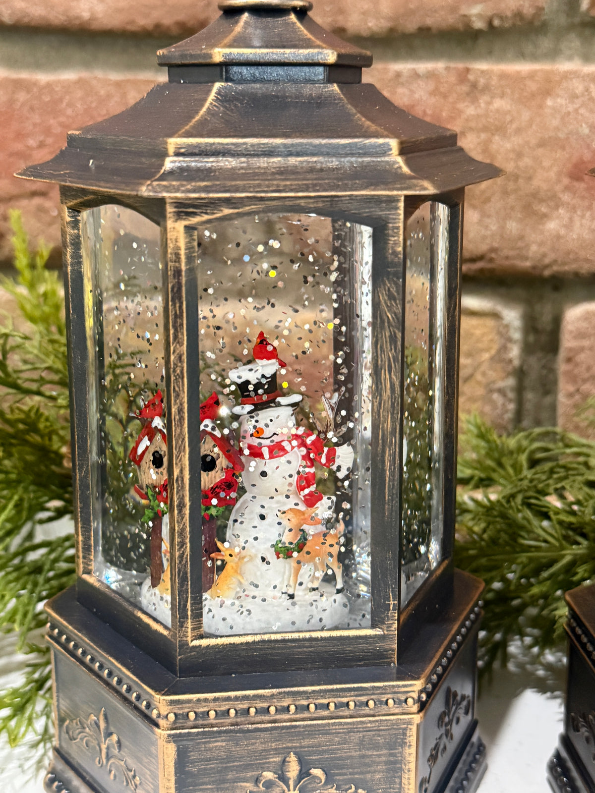 Spinning Water Globe Holiday Lantern - 2 Styles