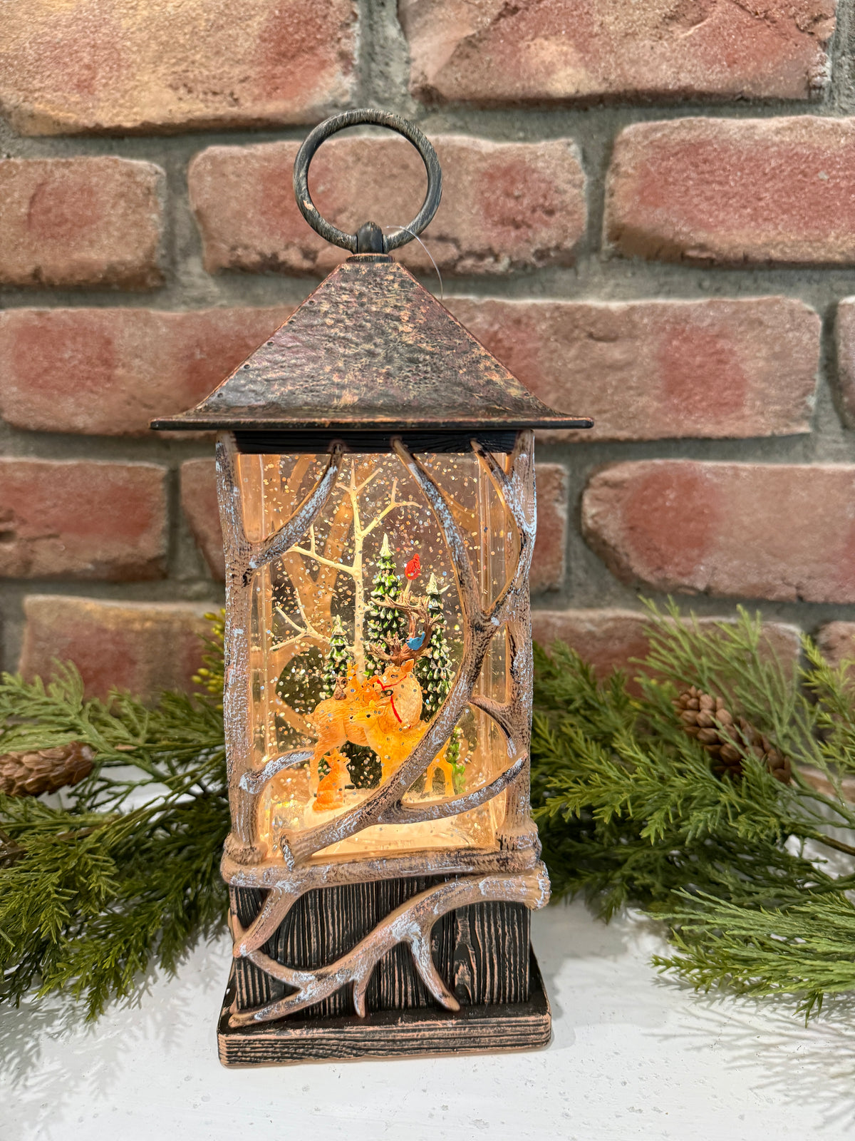 Spinning Water Globe Lodge Lantern - 2 Styles
