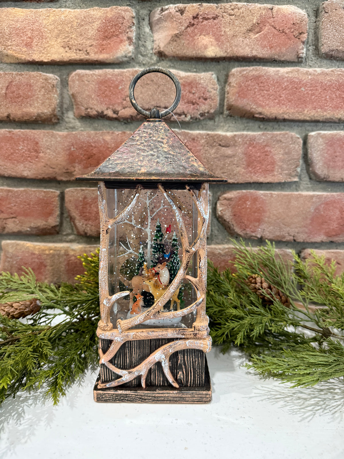 Spinning Water Globe Lodge Lantern - 2 Styles