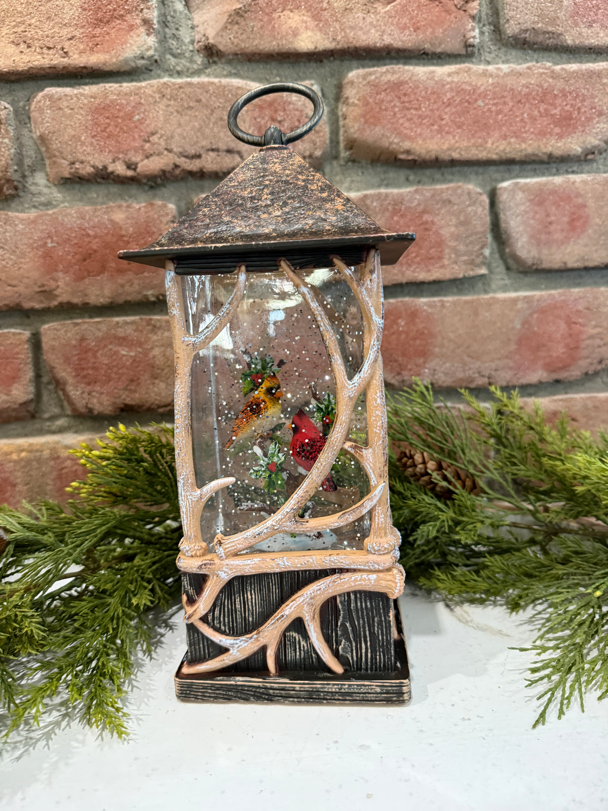 Spinning Water Globe Lodge Lantern - 2 Styles