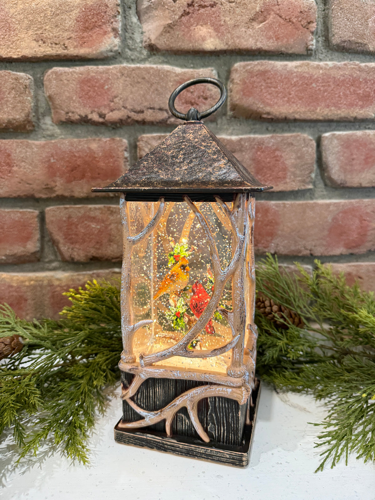 Spinning Water Globe Lodge Lantern - 2 Styles