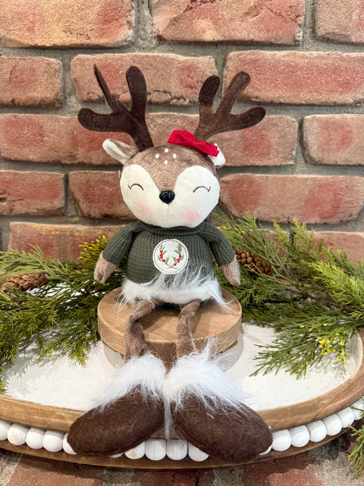 Holly Deer with Sweater Shelf Sitter