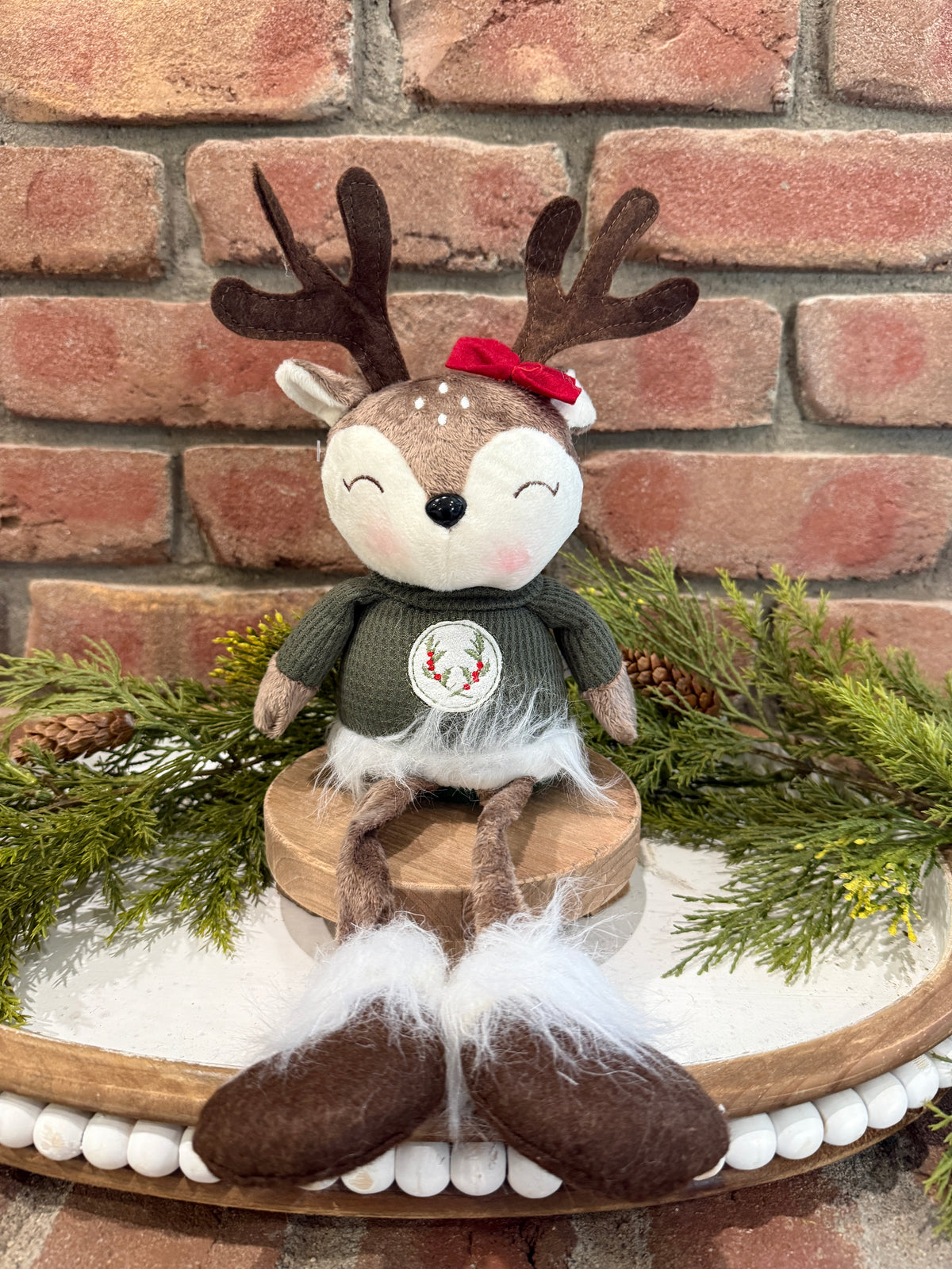 Holly Deer with Sweater Shelf Sitter
