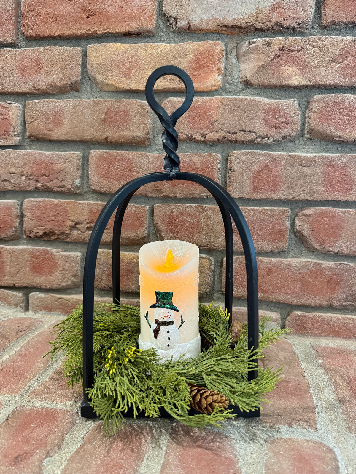Frosty Snowman Moving Flame Candle