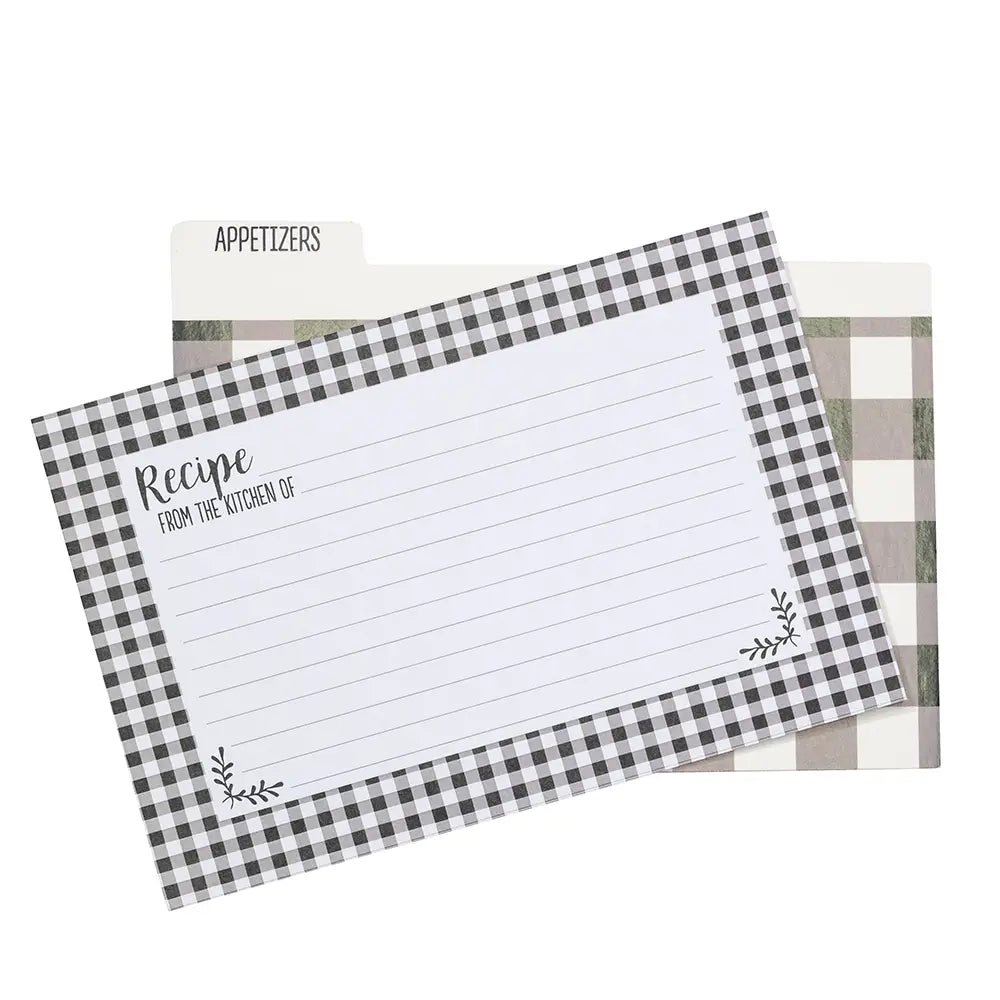 Black &amp; White Check Recipe Box