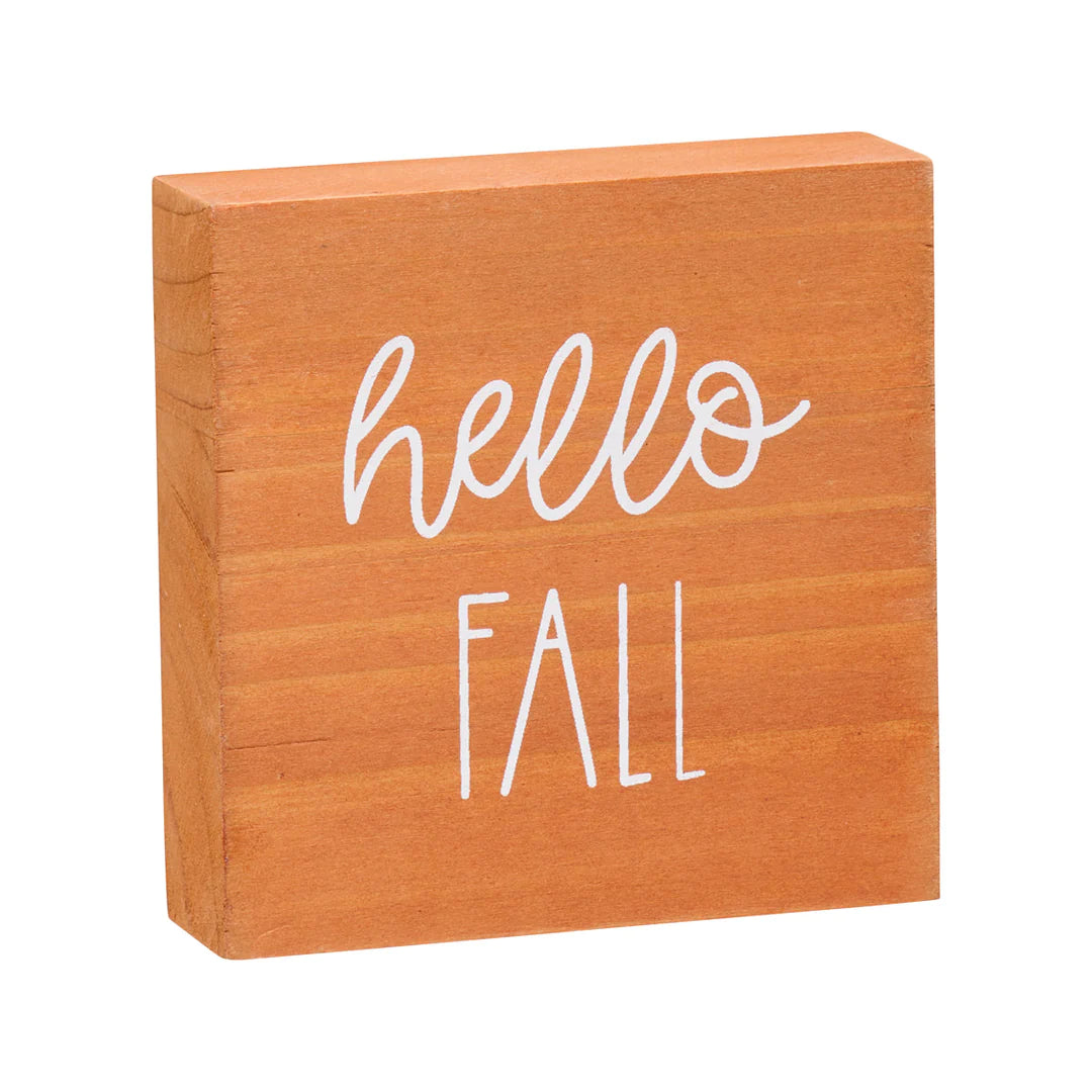 Hello Fall Wood Block