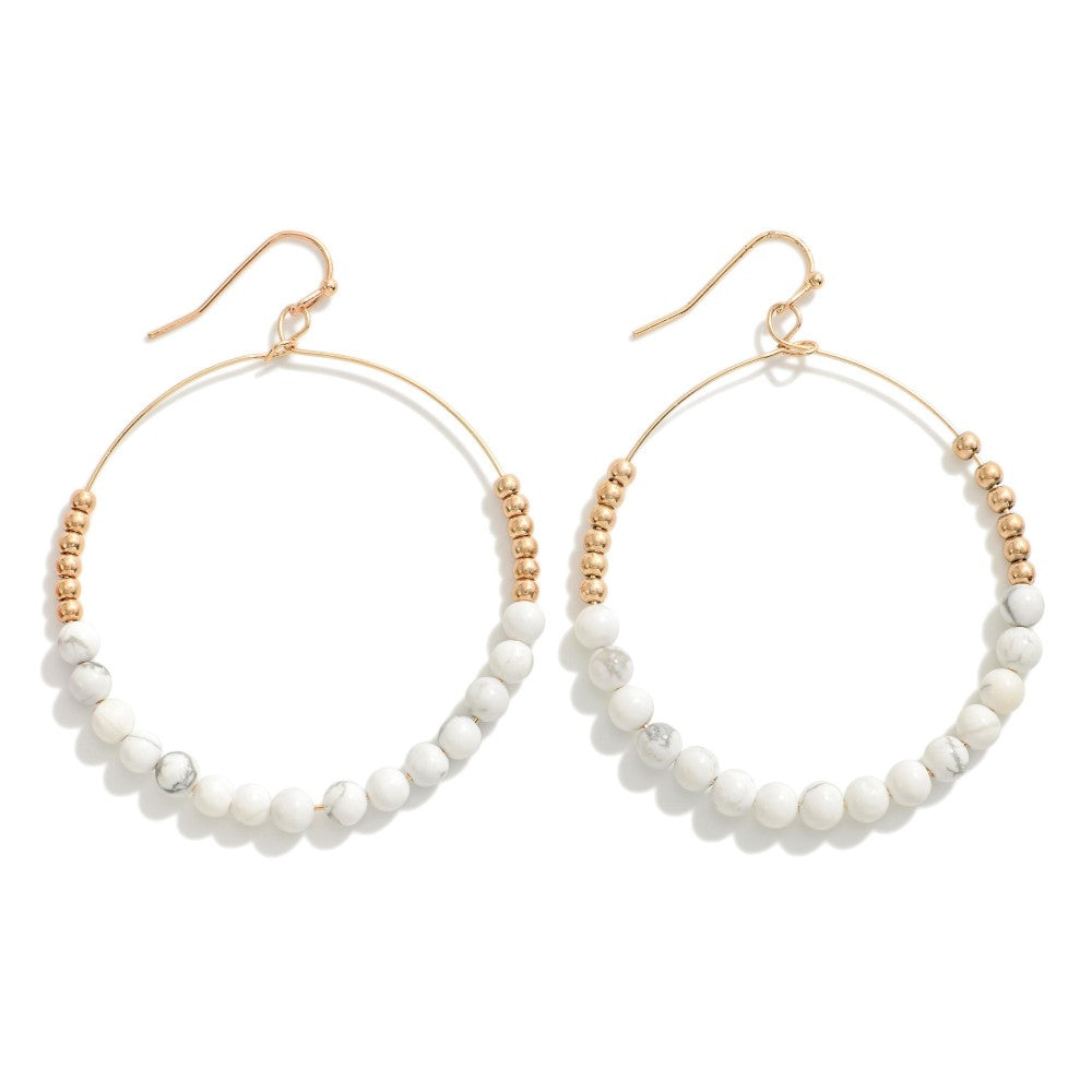 Circular Gold and Stone Earrings - 2 Styles