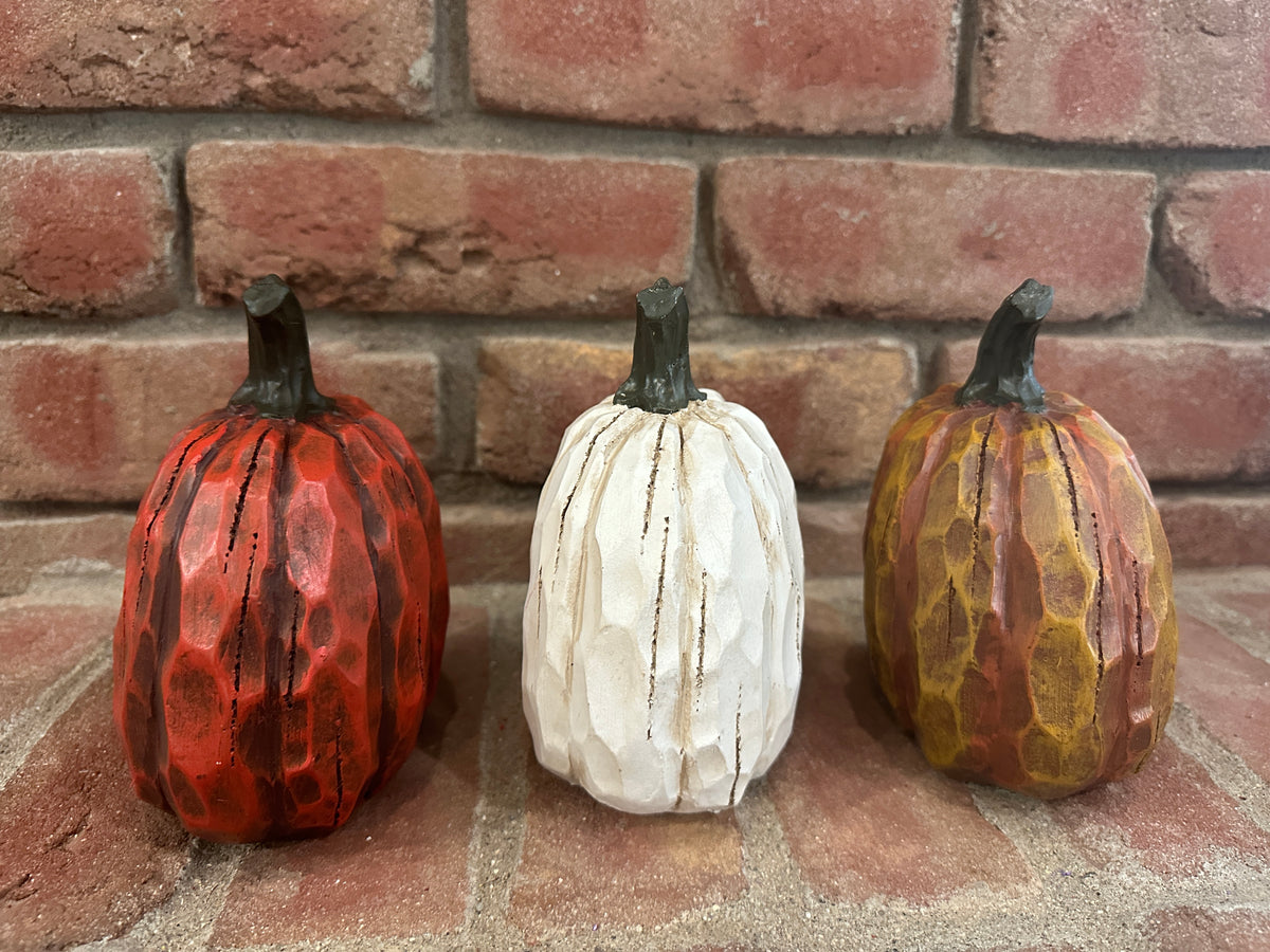 Large Wood Look Pumpkin - 3 Styles
