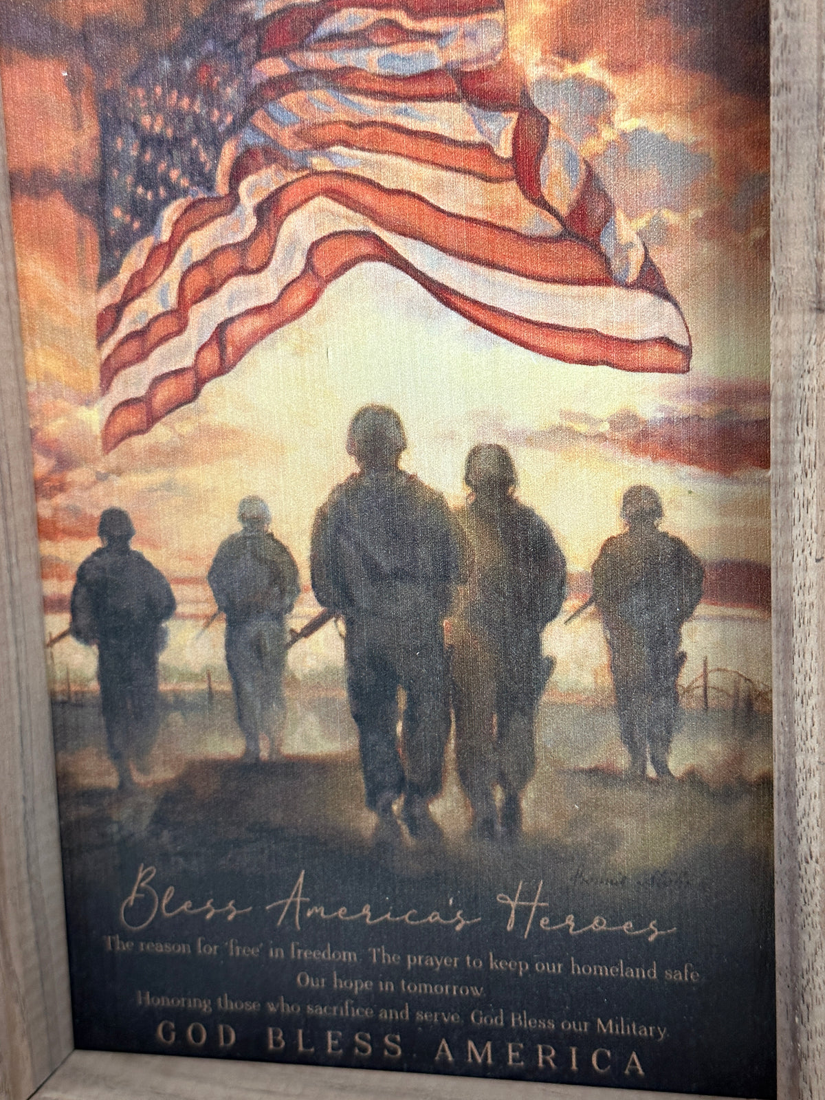 God Bless America’s Heroes Framed Artwork