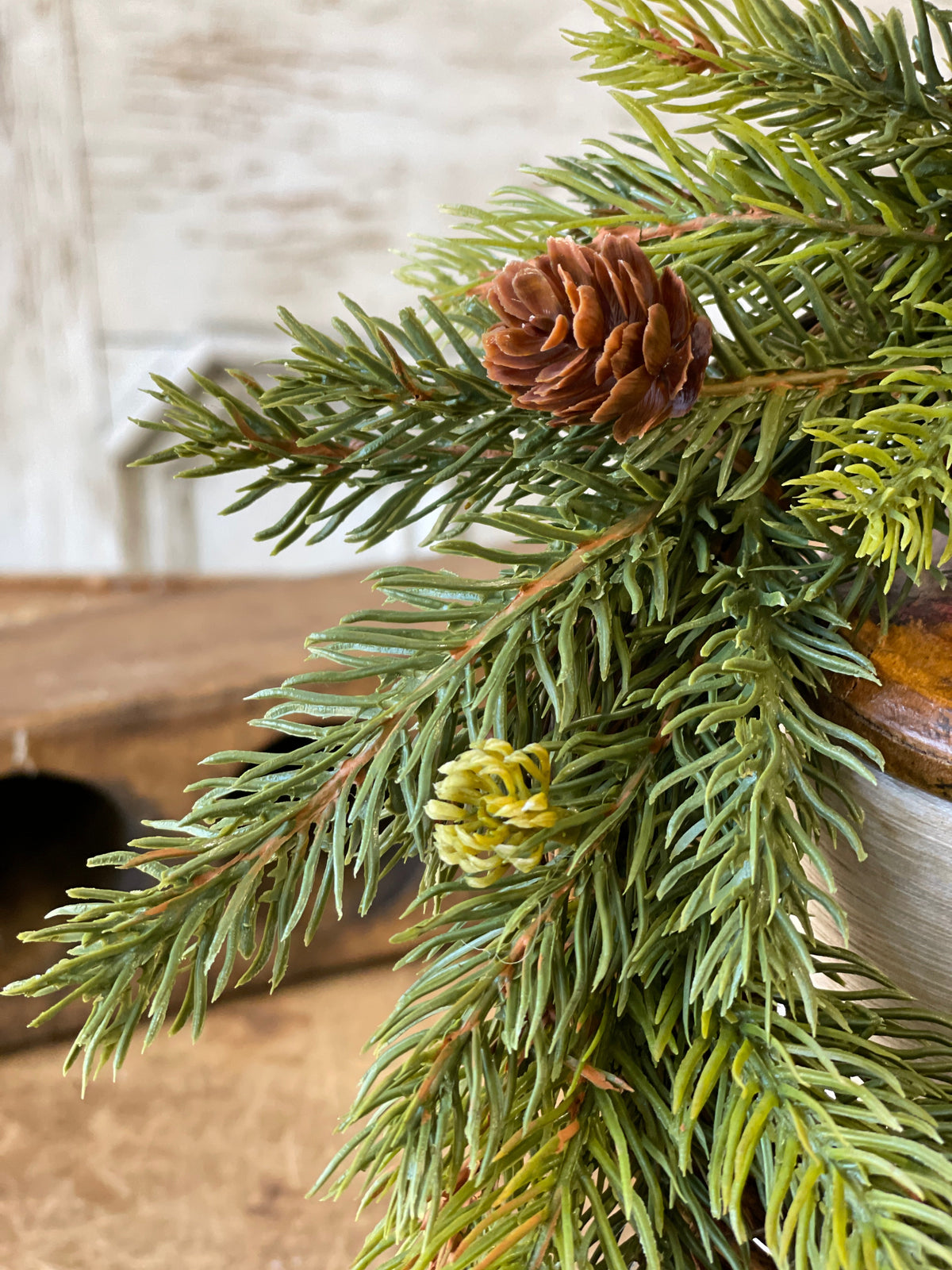 White Spruce with Cones Candle Ring - Large