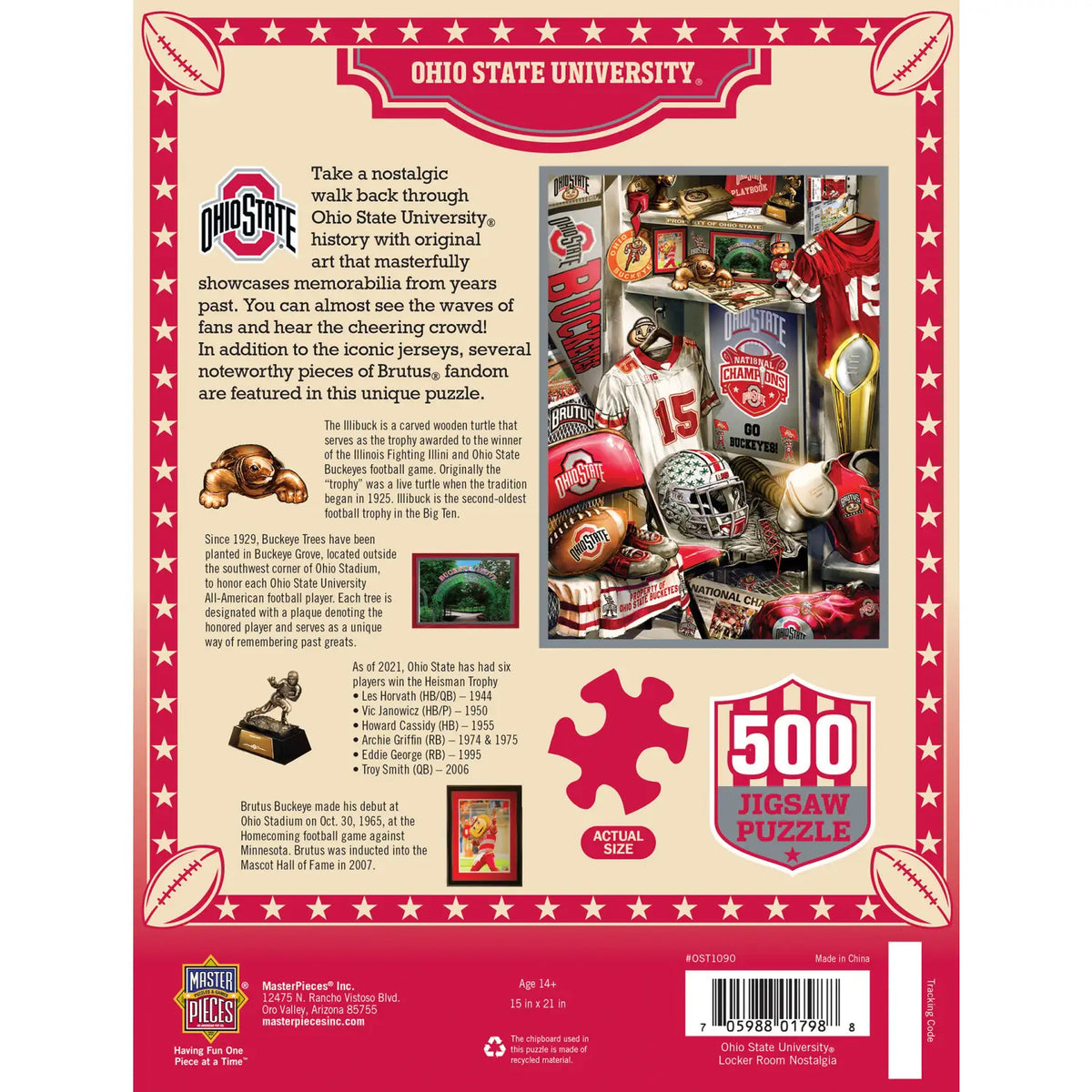 Ohio State Buckeyes Locker Room 500 Piece Puzzle