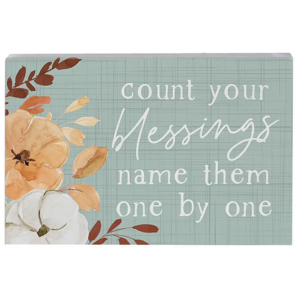 Count Your Blessings Wood Block Sign