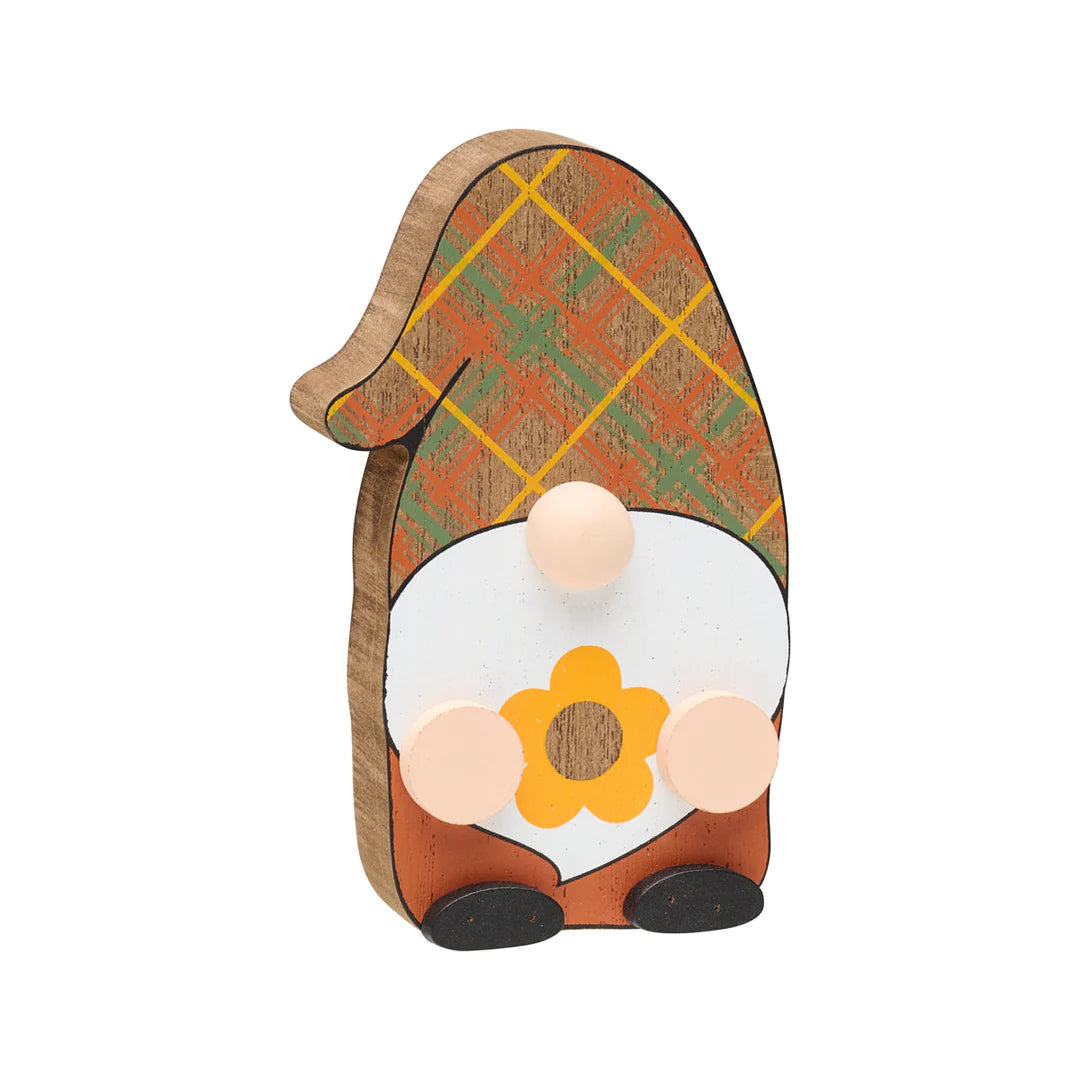 Plaid Fall Flower Gnome