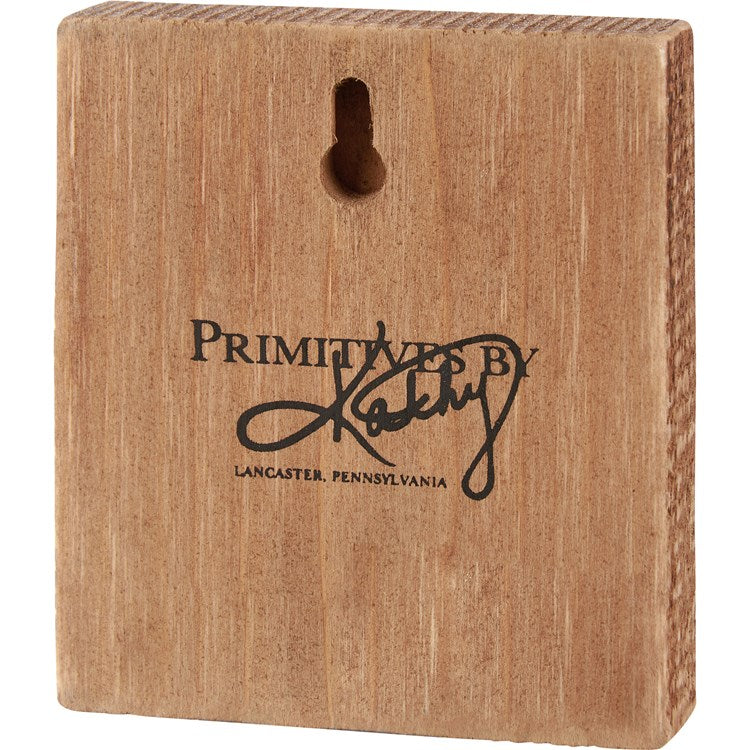 Cow with Wreath Block Sign