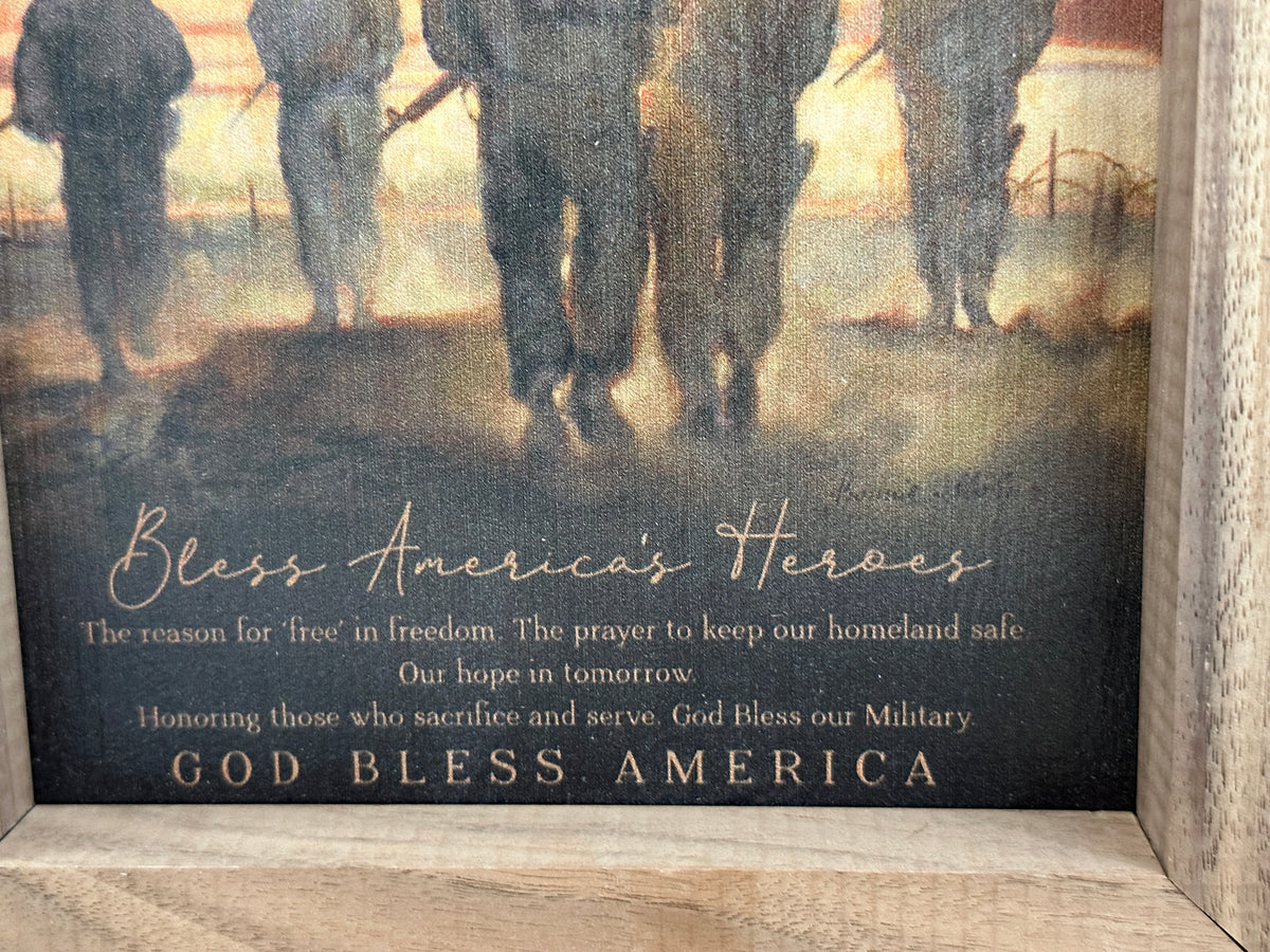 God Bless America’s Heroes Framed Artwork